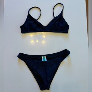J. Crew Navy Triangle Top 2-piece Bathing Suit